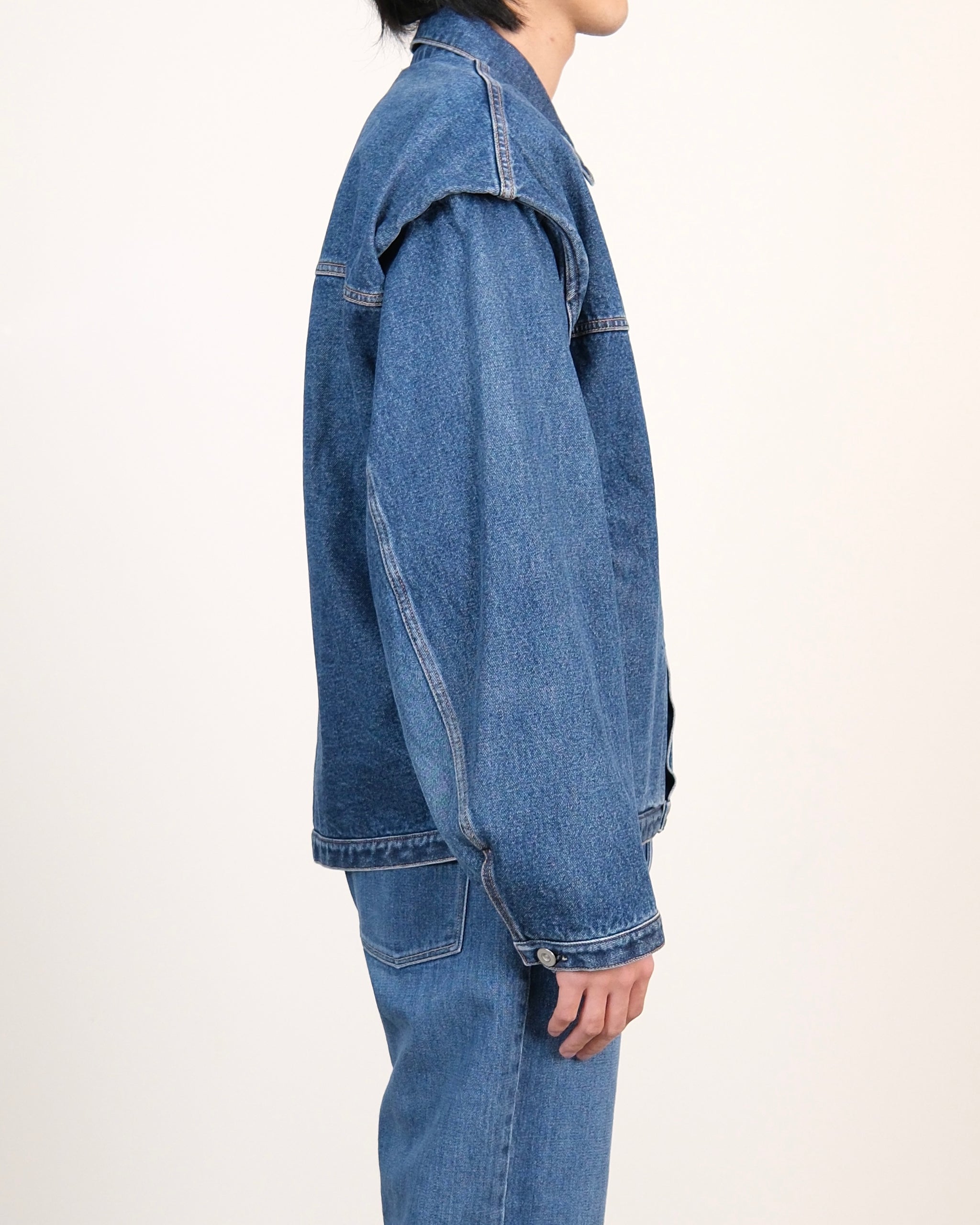 Power Shoulder Denim Jacket – ROOTINE STORE Power Shoulder Denim Jacket – ROOTINE STORE