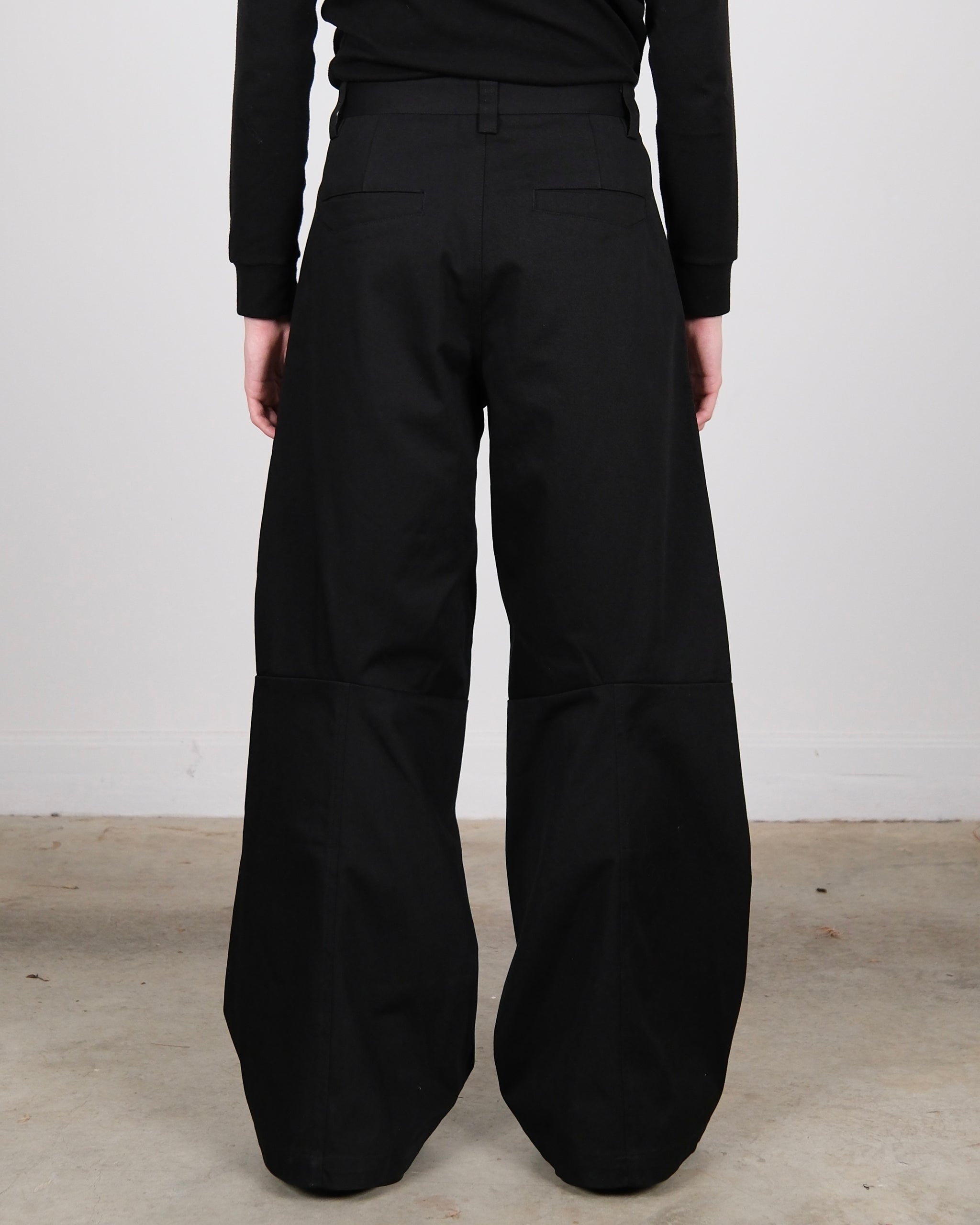 SIMPLE PROJECT Darted Wide Cotton Pants Black (Unisex) – ROOTINE STORE